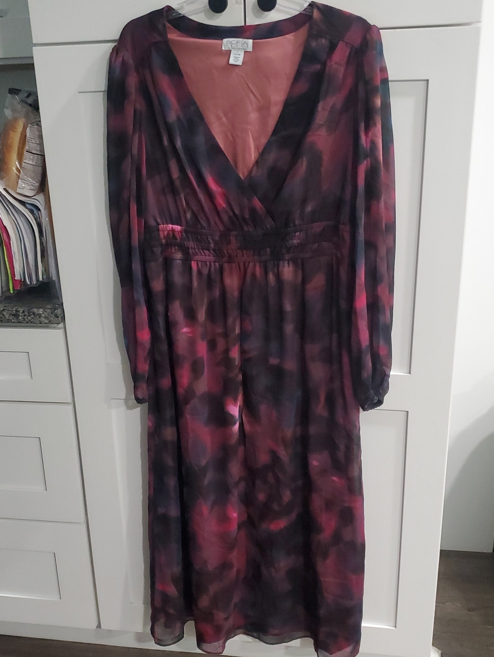 sofia by sofia vergara Purple and Pink Floral-Print Maxi Dress